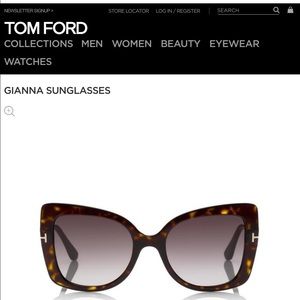 NEW $460 Tom Ford Butterfly Gianna 64mm Sunglasses